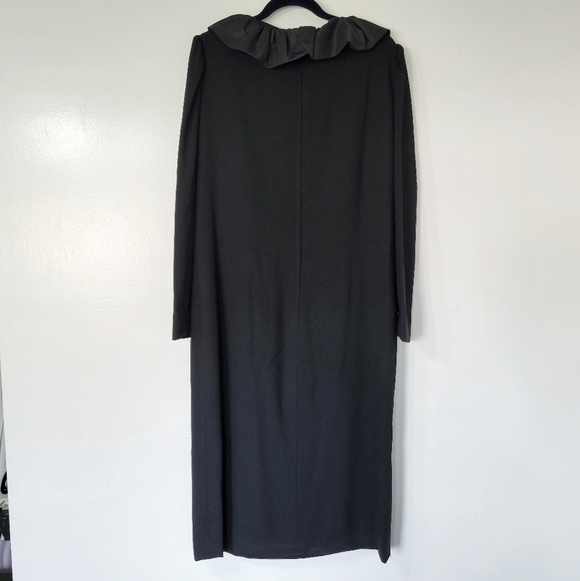 Vintage Travilla Black Long Sleeve Dress Size 16 - Picture 5 of 11